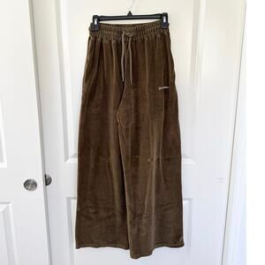 Urban Outfitter iets Frans Wide Leg Velvet Velour Pants Brown XS